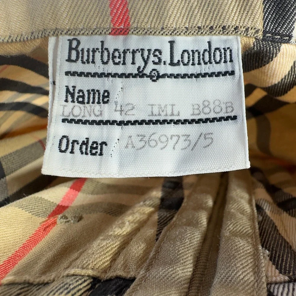 Vintage 80's Burberrys Prorsum Trench Coat Long England Classic Chic Size 42 - Picture 7 of 13